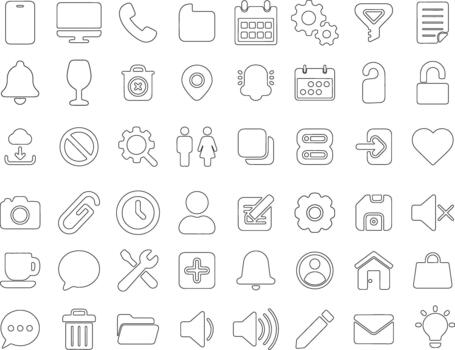 esencial usuario interfaz y experiencia contorno icono paquete vector