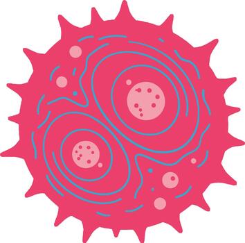 resumen microscópico biológico célula estructura o virus diagrama ilustración vector