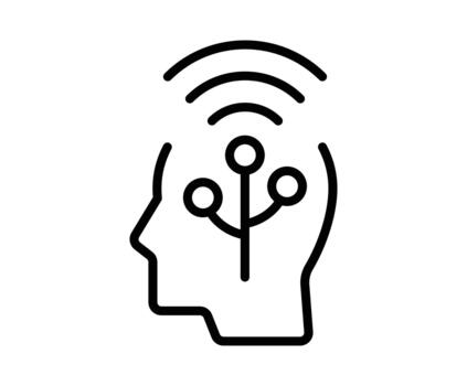 Mind Connection Concept with Neural Network and Communication Waves vector