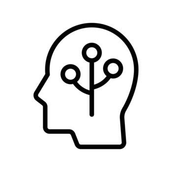 Silhouette of Head with Tree Branches Representing Growth and Mindfulness vector