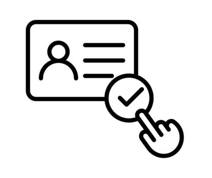 usuario identificación cheque con dedo conmovedor verificación símbolo vector