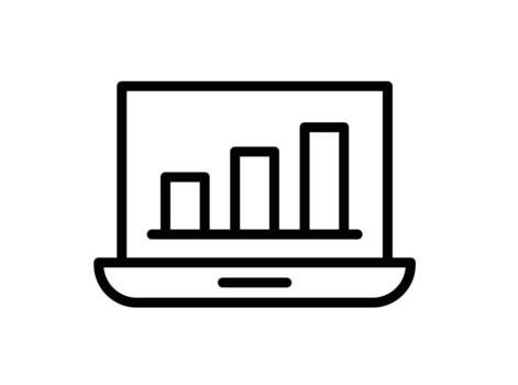 línea grafico en ordenador portátil pantalla representando datos crecimiento y negocio éxito vector