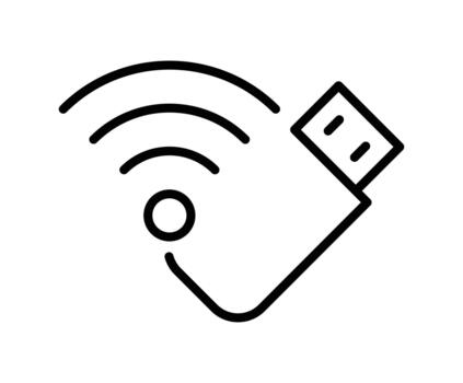 Wireless Connectivity Symbol with USB Connection Representation Icon vector