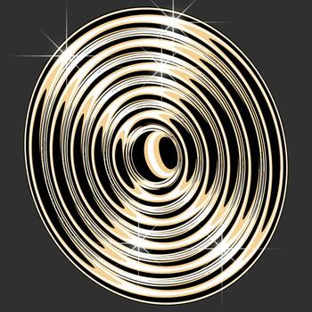 aislado 3d elemento en retro-futurista y2k estilo, como el cromo, lustroso oro. disco vector