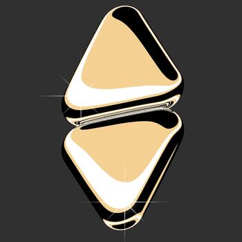 aislado 3d elemento en retro-futurista y2k estilo, como el cromo, lustroso oro. vector