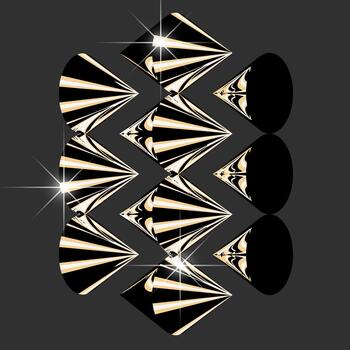 aislado 3d elemento en retro-futurista y2k estilo, como el cromo, lustroso oro. conos vector