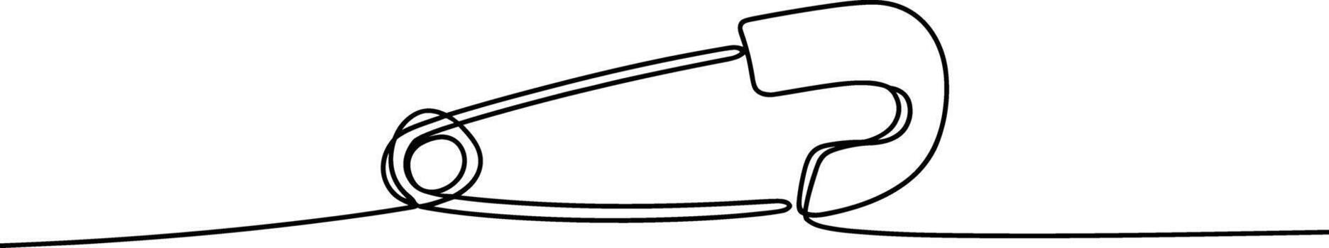 negro y blanco clip de papel con un lazo y un Derecho línea vector