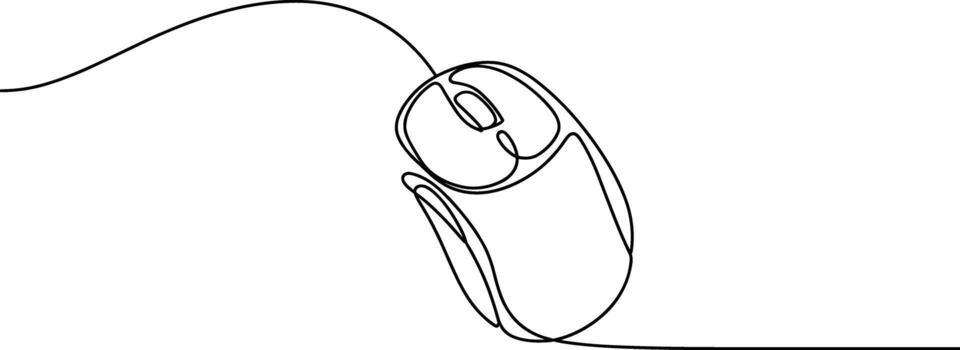 Hand holding a black computer mouse on a flat surface vector