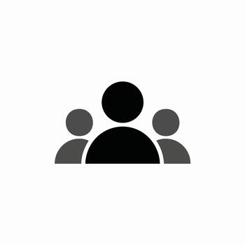 Group of three people icons representing teamwork and collaboration vector