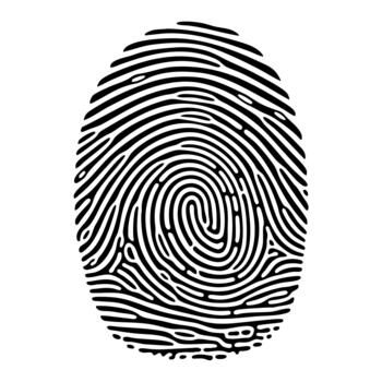Biometric security fingerprint scan identification technology. vector