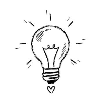 brillante ligero bulbo bosquejo icono idea y innovación concepto vector