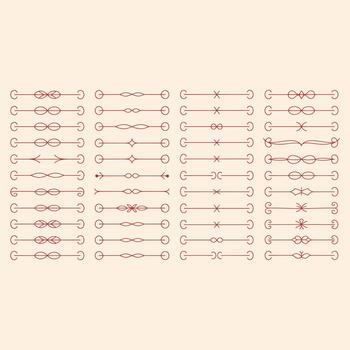 rojo línea patrones con bucles y cruces en blanco antecedentes vector