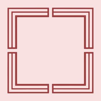 Brown Double Rectangular Outline Pattern on White Background vector