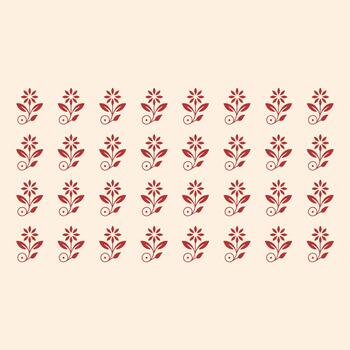 rojo floral patrones arreglado en un cuadrícula en un ligero antecedentes flores hojas vector