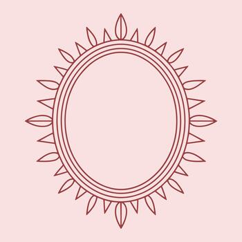 Brown circular sun with pointed rays and double outline vector