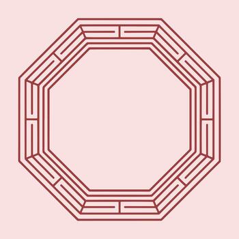 Brown geometric maze pattern with intricate lines and pathways vector