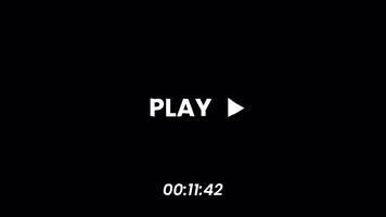 retro vhs spela täcka över med djärv spela ikon, analog statisk rader och tidskod på svart bakgrund skapande mörk nostalgisk tekniskt fel humör i 4k täcka över video