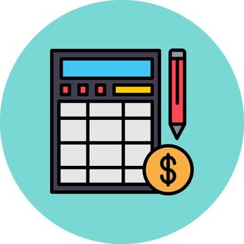 Calculator Thin Line Pattern vector