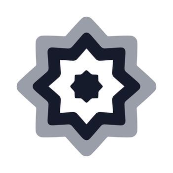 Minimalist Geometric Eight Point Star Shape with Shadow Ornament Element vector