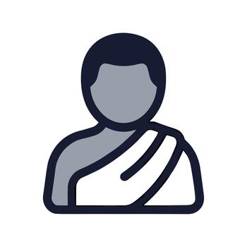 contorno sencillo monje personaje religioso figura avatar icono diseño vector