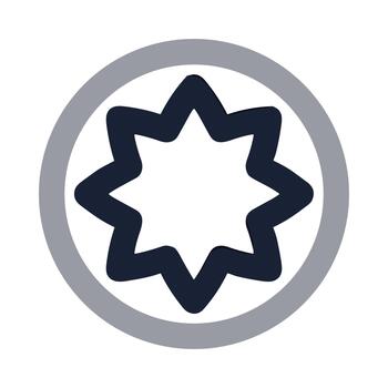 Simple Rounded Star Shape with Eight Points in a Circle Icon vector
