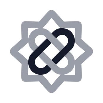 sencillo plano entrelazados lazo forma con estrella marco resumen diseño vector