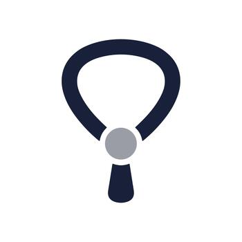 Minimalist Style Lanyard Illustration With Rounded Edges Identity Badge Accessory vector