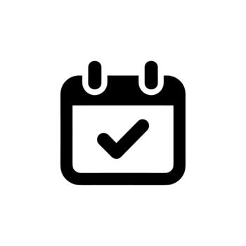 sencillo plano calendario con marca de verificación icono símbolo para calendario y cita vector