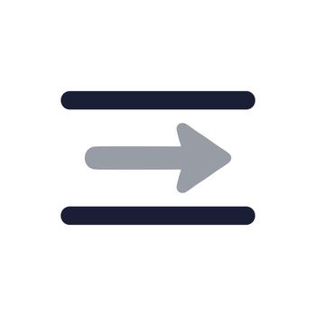 Modern Flat Style Send Message Arrow with Horizontal Line Shape Icon vector