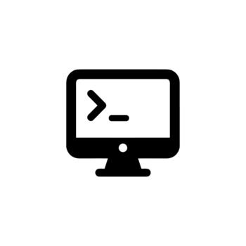 Simple Flat Style Computer Command Prompt Symbol Minimalist Icon vector