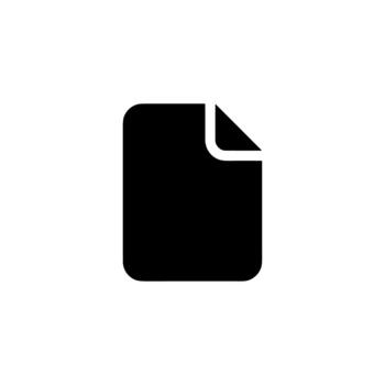 Simple Flat Black Paper Document Symbol Shape Icon with Folded Corner vector
