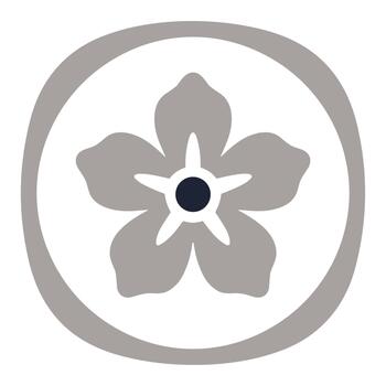 Simple Flat Design Flower Blossom in Circular Frame Element vector