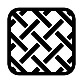 Simple Rounded Square Woven Pattern Black and White Graphic Element vector