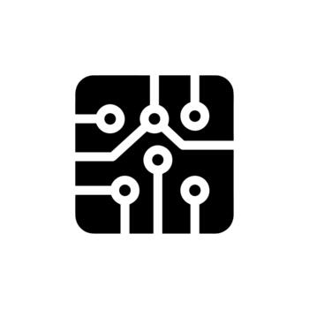 minimalista línea circuito tablero conexión electrónico sistema aislado icono vector