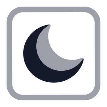 moderno plano Luna creciente forma en redondeado cuadrado marco icono vector
