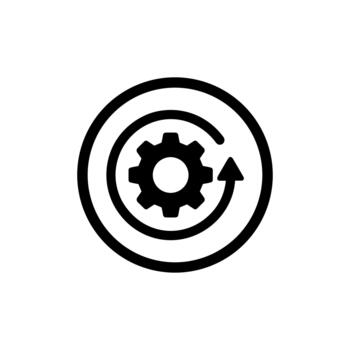 sencillo contorno engranaje rotación proceso automatización firmar forma icono vector