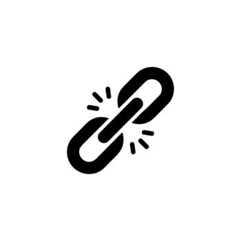 sencillo plano roto cadena enlace conexión símbolo icono vector