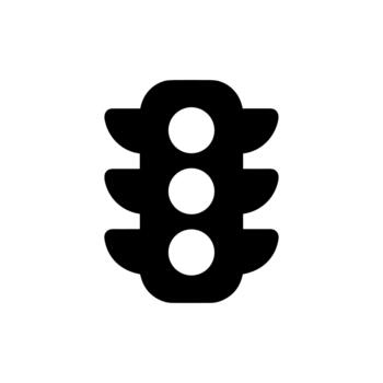 Minimalist Flat Style Traffic Light Element Sign Icon for Web Design vector