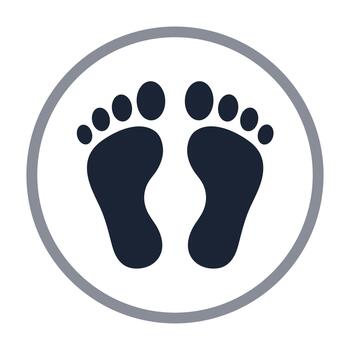 sencillo minimalista huella dentro circulo elemento símbolo forma icono gráfico vector