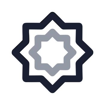 sencillo plano en capas ocho puntiagudo estrella ornamento decorativo elemento vector