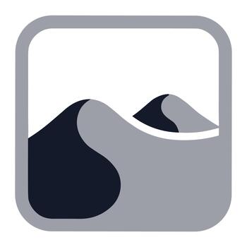 Simple Rounded Desert Dune Graphic Illustration in Square Frame Icon vector