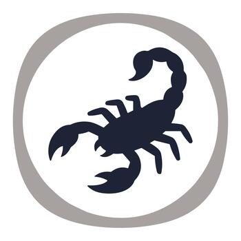 sencillo silueta escorpión dentro circulo marco ilustración símbolo diseño vector