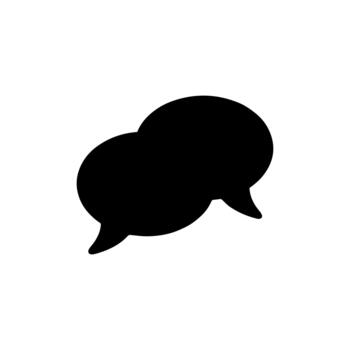 sencillo negro silueta superposición habla burbuja forma mensaje comunicación icono vector