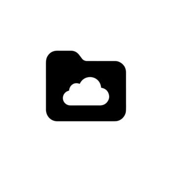Simple Flat Cloud Storage Folder Icon for Web and Mobile Design vector