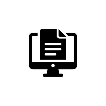 moderno plano diseño documento archivo monitor en computadora pantalla icono vector