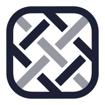 Minimalist Rounded Square Weave Pattern Texture Abstract Design Element vector