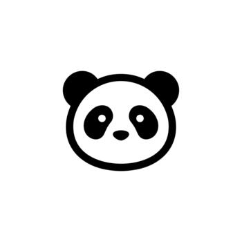 sencillo línea Arte panda cabeza icono con minimalista estilo y contorno diseño vector
