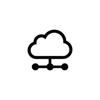 Outline Simple Cloud Network Connection Symbol Shape Icon vector