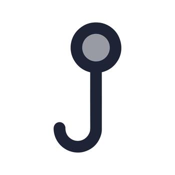 minimalista plano estilo gancho con circulo arriba, sencillo diseño elemento vector