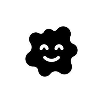 sencillo glifo gota con linda sonriente cara para gráfico elemento vector